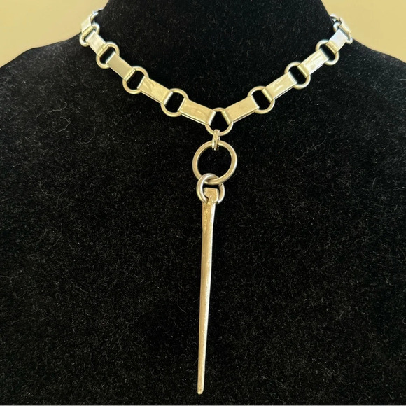 Rare sterling silver Versani necklace Avant Garde modernist chain - Picture 10 of 17